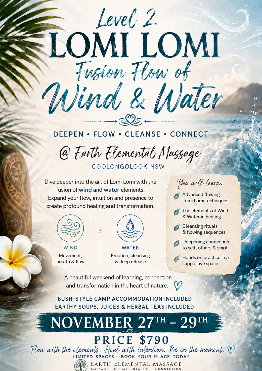 LOMILOMI MASSAGE COURSE / RETREAT with Charmaine: Advanced Full Body Lomi Lomi Massage Training & Retreat